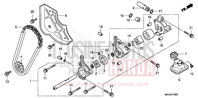 POMPE A HUILE de Gold Wing BILLET SILVER METALLIC (NHA27B) de 2005